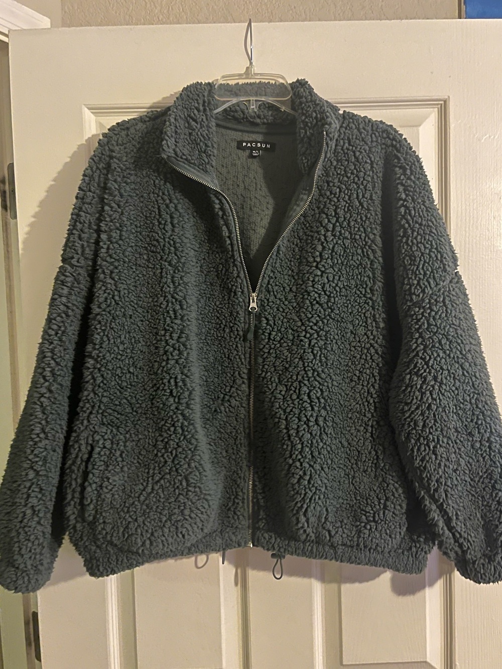 PacSun Dark green  Plush Sherpa Zip Jacket